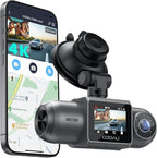 COOAU D30S 4K Dash Cam with GPS Wi-Fi, Front and Inside Dual 2.5K 1080P, Uber Car Camera with Infrared Night Vision, Supercap