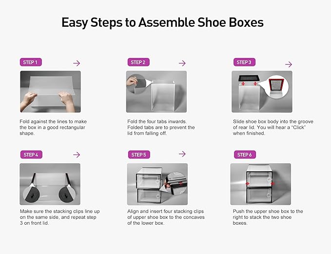 Kuject X-Large Shoe Storage Boxes Organizers Clear Plastic Stackable 12 Pack, Shoe Rack & Holder Substitute, Sneaker Containe