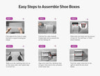 Kuject X-Large Shoe Storage Boxes Organizers Clear Plastic Stackable 12 Pack, Shoe Rack & Holder Substitute, Sneaker Containe