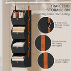 Homsorout Hanging Closet Organizer 4 Tier - Clothes Hanging Shelves, Space-Saving Closet System, Fabric Storage Bins Bedroom 