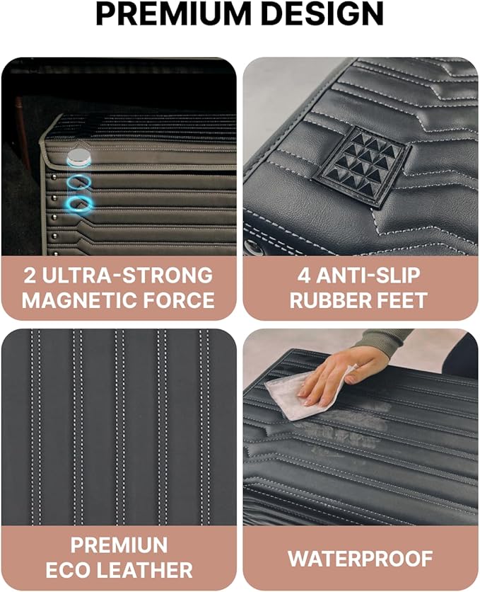 Owleys Car Caddy Organizer Set - 17.7" + 21.6" SUV Trunk Organizer Bundle For Road Trips, Groceries & Tools - Foldable