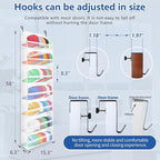 7-layer large capacity Hat Organizer, Hat Rack for Door With Dust Cover, Adjustable Hooks, And Transparent Visible Over The D