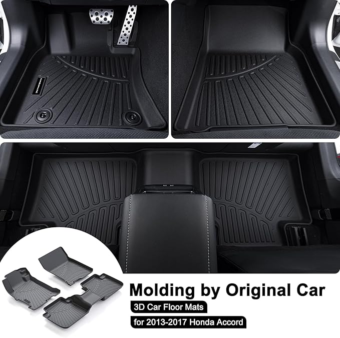 TPE Floor Mats for 2013-2017 Honda Accord All Weather Car Floor Liners Fit 2013-2017 Honda Accord Accessories Black