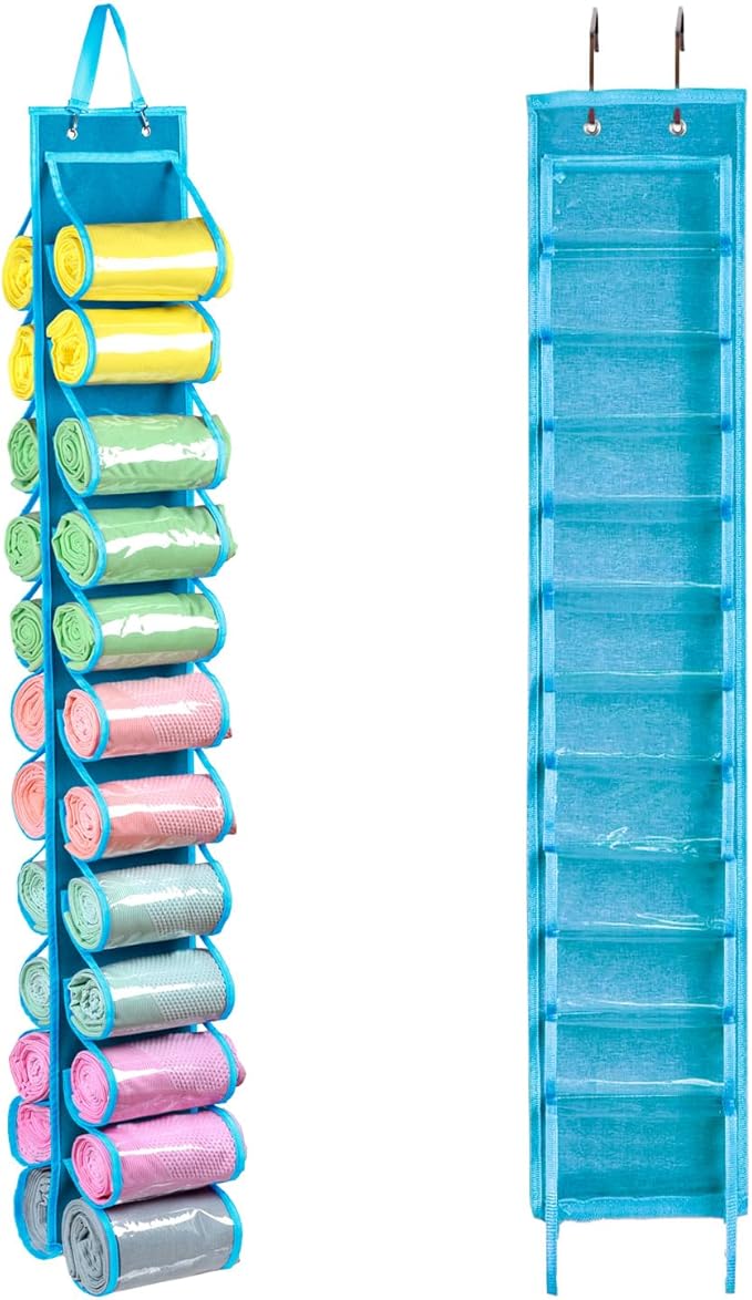 Legging Storage Bag Storage Hanger Can Holds 24 Leggings or Shirts Jeans Compartment Storage Hanger, Foldable Leggings Organi