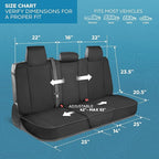 Cat® Edge Deluxe Faux Leather Car Seat Covers – Full Set (2 Front + 1 Rear Bench) – Semi-Custom Universal Fit, Two-Tone Black