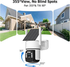 Solar Security Cameras Wireless Outdoor, 2 Cam-Kit, 4MP Home Security System with Color Night Vision, 2.4G & 5G WiFi, 360° Pa