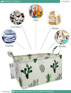 FANKANG Storage Basket,Nursery Hamper Canvas Laundry Basket Foldable with Waterproof PE Coating Storage, Office, Bedroom, Clo