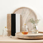 Santa Barbara Design Studio Mango Wood Lazy Susan for Table Top Turntable Charcuterie Board Serving Tray, 15.75" D x 2" H, Bl