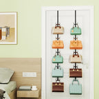 SWTYMIKI Over Door Hat Organizer - 2 Packs Metal Wall Mounted Hat Rack with 5-Tier Dual Hooks Design, Hanging Baseball Cap Or