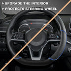GIANT PANDA D Shape Steering Wheel Cover for Nissan Rogue Kicks - Auto Car Steering Wheel Cover Customized for Nissan Altima 