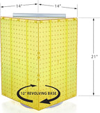 Azar Displays 701414-YEL Rotating Stand - 4-Sided Racks - Peg Carousel (14" W x 14" D x 20" H) - Easy Assemble Revolving Disp