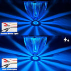 BJZ 8Pcs Ice Blue Watermelon LED Strobe+Constant Marker Lights Dual Function Watermelon-Shaped Side Marker Clearance Tail Top Cap Roof Lights for Trailer Truck Semi-Trailer Heavy-Duty Truck Bus Van