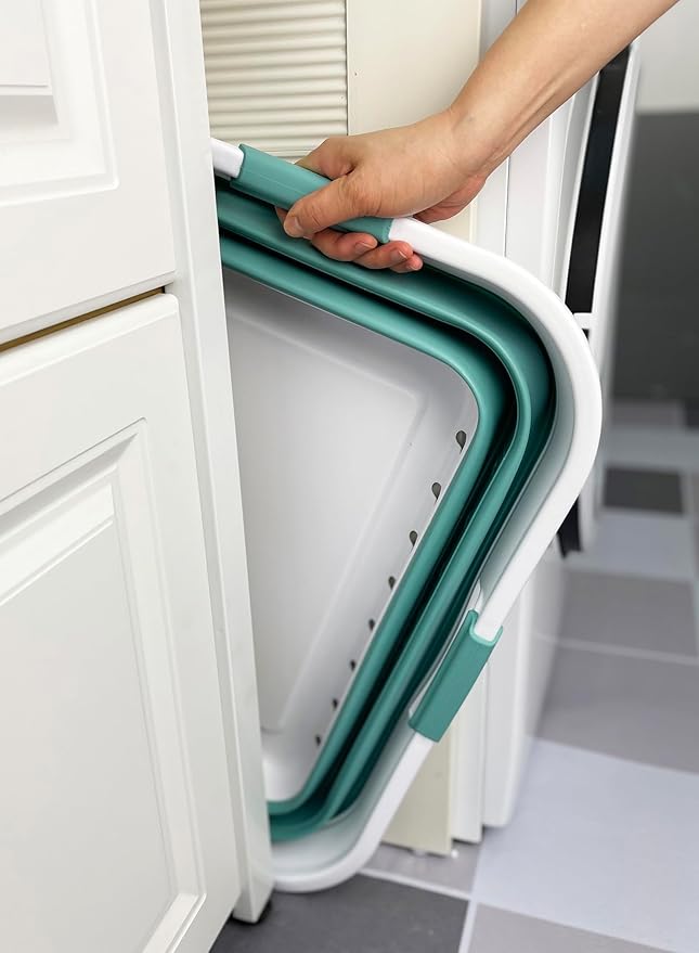 SAMMART 42L (11 gallon) Collapsible Plastic Laundry Basket - Foldable Pop Up Storage Container/Organizer - Space Saving Hampe