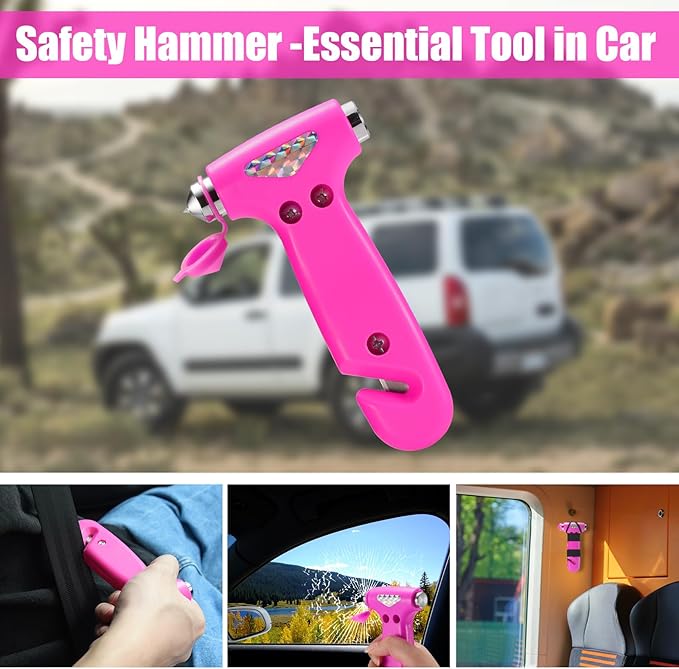 Roadside Emergency Car Kit for Vehicles, Pink Emergency Roadside Assistance kit with Car First Aid Kit, Thoughtful Car Emerge