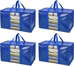 BALEINE 4-Pack Oversized Moving Bags with Reinforced Handles, Heavy-Duty Storage Tote Moving Supplies for Packaging, Camping 