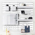 Pegboard Combination Kit for Wall Organizer, Wall Mounted Peg Board Kits for Kitchen, Bedroom, Office, &Bathroom, 4 Pieces Wh