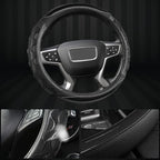 GIANT PANDA Steering Wheel Cover for GMC Sierra Acadia Terrain Yukon(3D Honeycomb-Black-Standard Size)