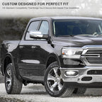 Spec-D Tuning Chrome Power Fold Heated + Puddle + Blind Spot Monitor Right Passenger Side Mirror Compatible with 2019-2024 Ram 1500, Left + Right Pair