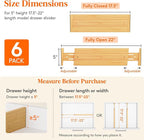 Lifewit 5" High 6 Pack Bamboo Drawer Dividers 45-55cm/17.5-22" Adjustable Wooden Drawer Organizer for Clothes/Utensils, Expan