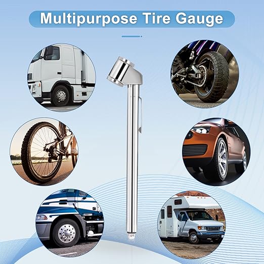 Pencil Tire Pressure Gauge, 10-120PSI Dual Head Air Gauge Tire Pressure Heavy Duty Tire Valve Gauge for Truck Car RV ATV Motorcycle (5 Pack)