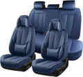 Coverado Seat Covers Full Set, 5 Seats Seat Covers for Cars, Waterproof Nappa Leather Car Seat Covers with Head Pillow, Seat 