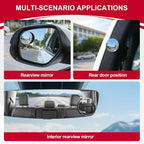 LivTee Blind Spot Mirror, 2" Round HD Glass Frameless Convex Rear View Mirrors Exterior Accessories with Wide Angle Adjustable Stick for Car SUV and Trucks, Pack of 4