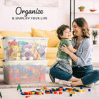 Lifetime Appliance Parts 4 PACK 75 Qt. Plastic Storage Bin Tote Organizing Container with Ultra Durable Lid & Secure Latching