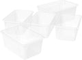 Storex Small Cubby Bin, 12.2 x 7.8 x 5.1 Inches, Translucent, 5-Pack (62461U05C)