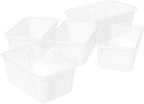 Storex Small Cubby Bin, 12.2 x 7.8 x 5.1 Inches, Translucent, 5-Pack (62461U05C)