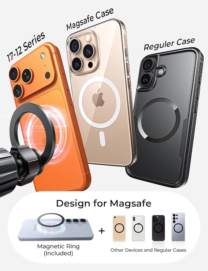 LISEN for MagSafe Car Mount, [Upgrade 2026 Ultra Magnets] Magnetic Phone Holder for Your Car Cell Phone Holder Mount for Air Vent Car Accessories for Men Women fit iPhone 17 16 15 14 13 12 Pro Max