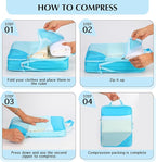 PFEYRPK Lightweight Compression Packing Cubes for Suitcases, Compressible Expandable Travel Packing Organizer with Clear Toil