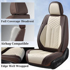 Coverado Leather Car Seat Covers Full Set, 5 Seats Waterproof Seat Covers for Cars Front and Rear Seat Cushions Protectors Un