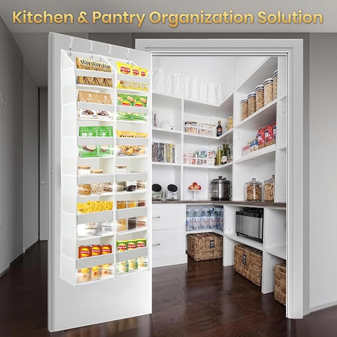 HOMELUX THEORY UPGRADED 6 Tiers Over The Door Organizer Hanging - 100D EXTRA THICK & 50lbs HUGE CAPACITY, 12 Side Mesh Pocket