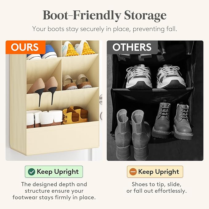 Lifewit 8 Tier Over the Door Shoe Organizer with 15 Large Deep Pockets, Fabric Hanging Shoes Shelf for Closet, Dorm Storage, 