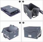 DocSafe Fireproof Document Box with Lock,File Storage Organizer with Zipper Pockets,Collapsible Portable File Box Home Office
