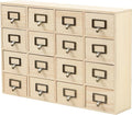 DIY Wooden Desk Organizer with Drawers – Unfinished 16-Drawer Wood Desk Organizer for Crafts, School, or Office – Customizabl