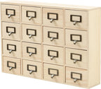 DIY Wooden Desk Organizer with Drawers – Unfinished 16-Drawer Wood Desk Organizer for Crafts, School, or Office – Customizabl