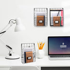 1 Pc Storage Racks, Metal Wire Wall Mounted Magazine Holder, Wall Hanging Organizer holder for Mail Files, Newspapers, Magazi