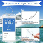Clabby 200 Sets Cruise Clear Luggage Tags Holders Bag with Loops for Carnival, PVC Waterproof Tag for Travel Supplies