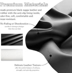 All Black Car Steering Wheel Cover, Nappa Leather, Bottom Color Blocking, Universal 14.5-15 Inch Leather Anti-Slip Breathable