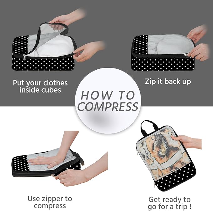 7 Pcs Compression Packing Cubes for Travel, Waterproof Suitcase Luggage Backpack Organizer with Toiletry Bag Travel Essential