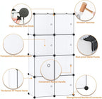 C&AHOME Cube Storage Organizer with Doors, 8-Cube Shelf, Closet Cabinet, DIY Plastic Modular Bookshelf, Storage Shelves Ideal