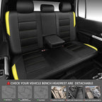 CAR PASS Memory 3D Foam Car Seat Covers Full Set, Breathable Mesh Thick Seat Covers for Car, Yellow Leather Seat Covers, Univ