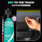 Carfidant Plastic Restorer for Cars – Refreshes Faded Plastic, Vinyl & Rubber Trim with Polish for Deep Shine – Protects Agai
