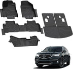 LASFIT Floor Mats&Trunk Mat&Backrest Mats for Acura Mdx 2014-2020 (Fit 7 Seater,Not fit Hybrid), Cargo Mat All Weather TPE Mats Custom Fit Floor Liner for Mdx 1st&2nd&3rd Row Car Mats & Cargo Liner