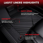 LASFIT Floor Mats & Cargo Mat for Lexus RX/RX350/RX350h/RX500h 2023-2026, TPE RX 350 All Weather Protection Custom Fit 1st & 2nd Row Rubber RX350 Floor Liners, Black, Easy to Clean