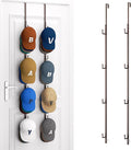 HapiRm Over Door Hat Rack - 2 Packs Hat Organizer with 8 Hooks Design, Hanging Baseball Cap Organizer Storage Holds Up to 40 