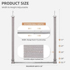 STORAGE MANIAC Hanging Closet Rod, Adjustable Width and Height Closet Hanging Organizer, Space-Saving Clothes Hanging Bar, Cl