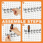 Ripeng 8 Pieces Pegboard Screwdriver Holders Peg Board Organizer Accessories Multi Ring Tool Holders Six Tool Organizer Racks