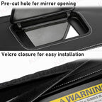 KBH Sun Visor Cover Protector for Ford Mustang 1994 1995 1996 1997 1998 1999 2000 2001 2002 2003 2004, Vinyl Leather, Left & Right Side, Anti-Scratch, Black-Gray Stitch